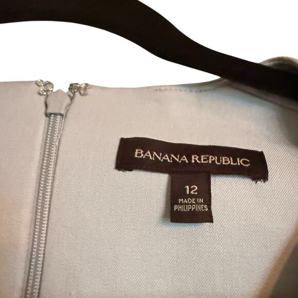 Banana‎ Republic Sz 12 Bi-Stretch Sheath Dress Gray Office Minimalist Preppy - Picture 3 of 11